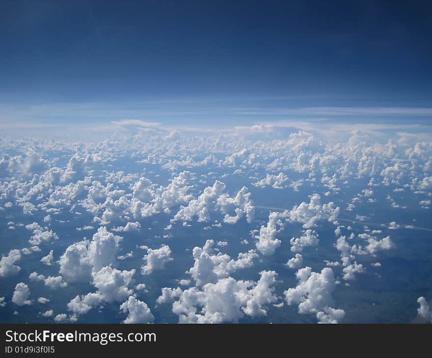 View the sky from an airplane over Vietnam. View the sky from an airplane over Vietnam