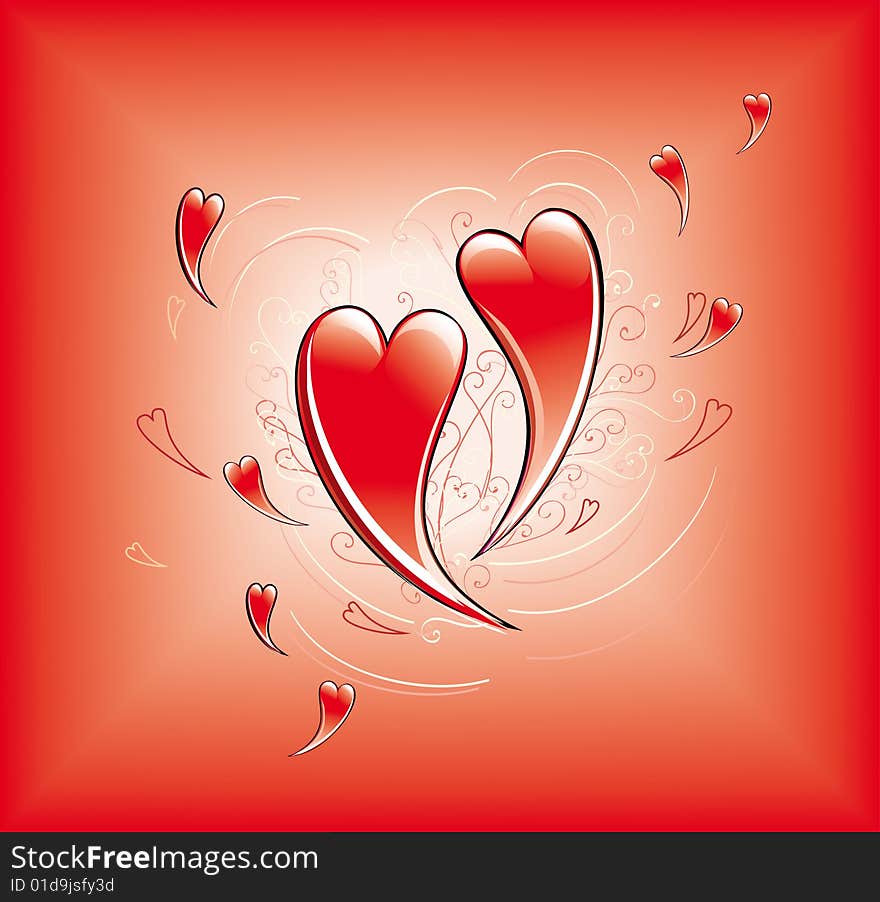 Valentine's Day background art heart love