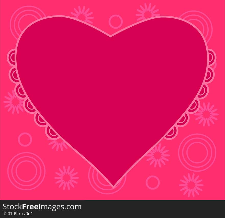 Illustration design of red heart pattern