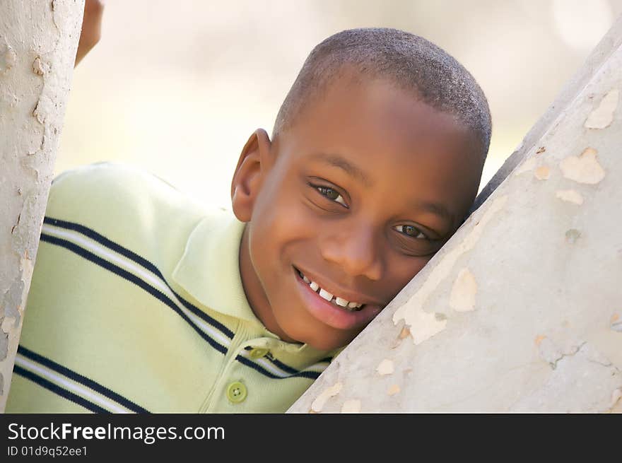 Young Boy Having Fun In The Park