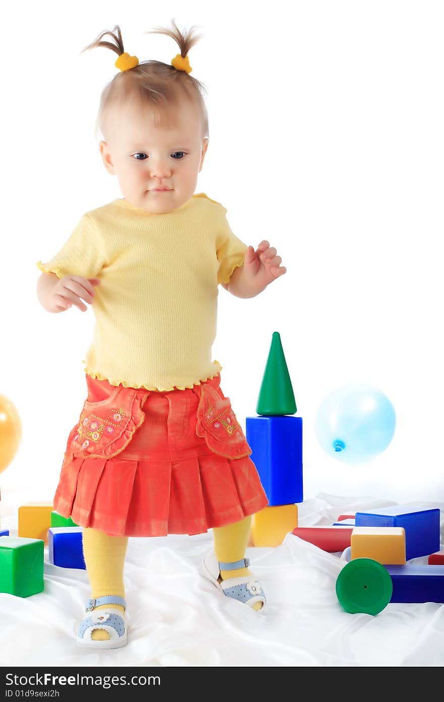 Beautiful baby. Shot in studio. Isolated on white. Beautiful baby. Shot in studio. Isolated on white.