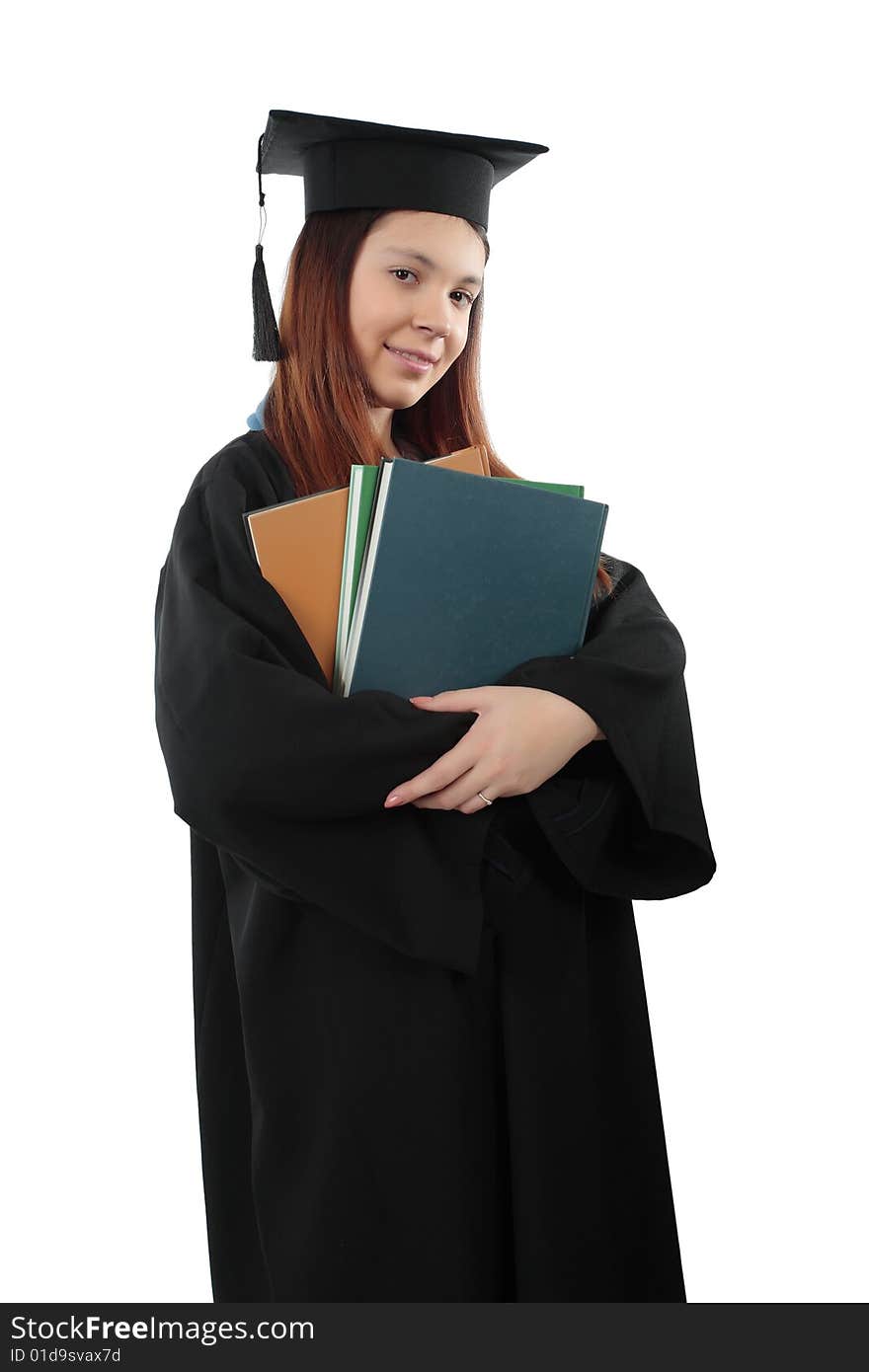 Portrait of a young people in a academic gown. Education background. Portrait of a young people in a academic gown. Education background.