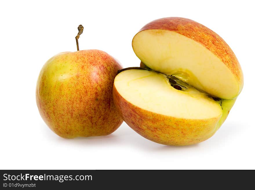 Red apple on white background