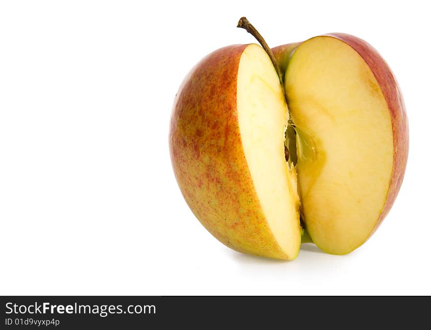 Red apple on white background