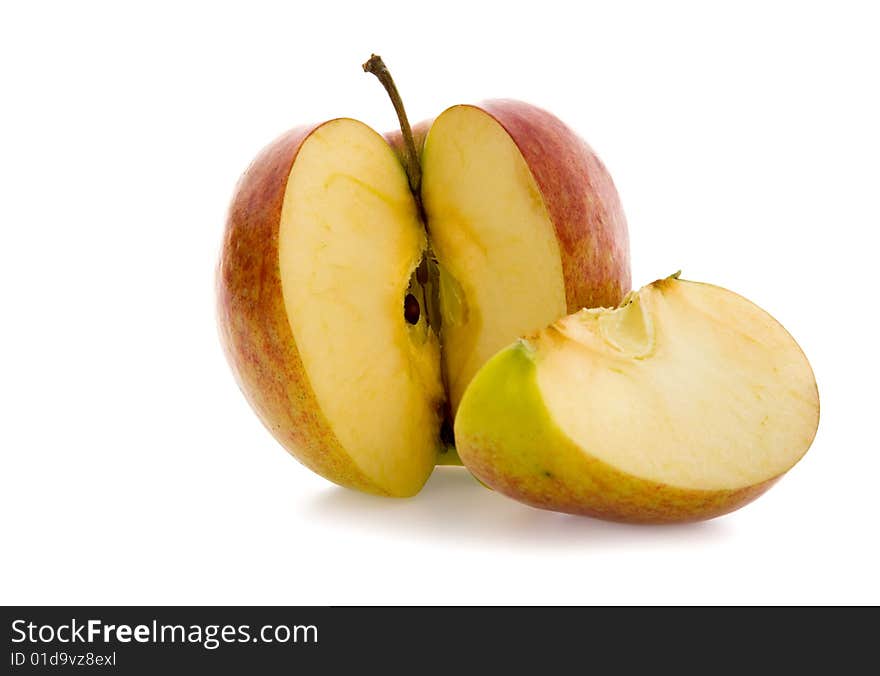 Red apple on white background