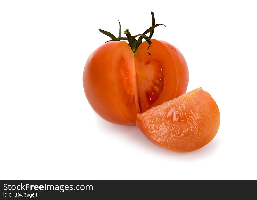 Red Tomato on white background