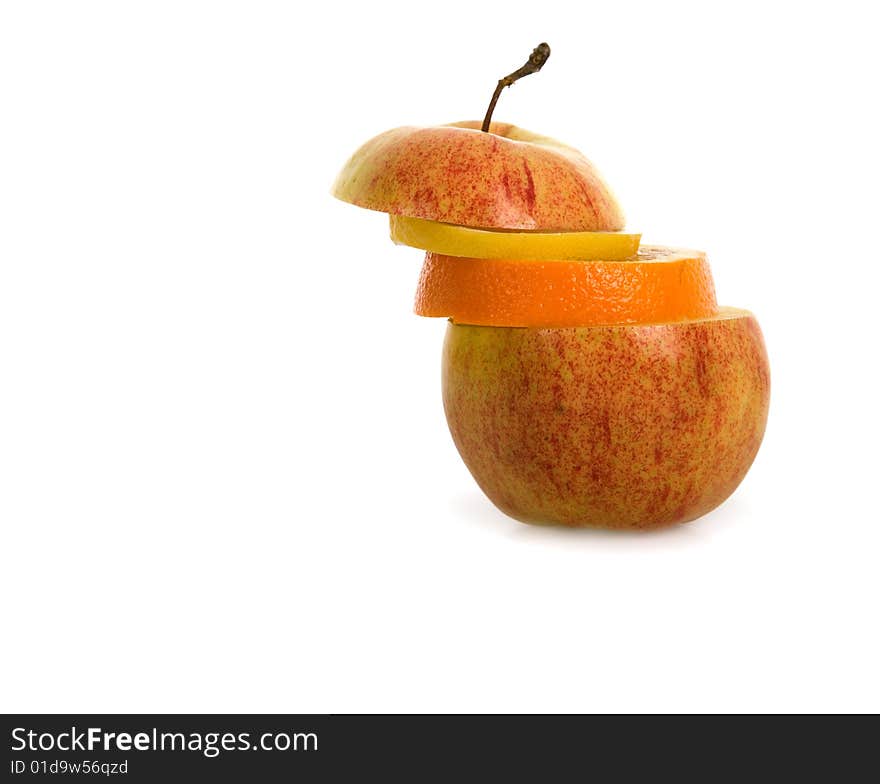 Mixed Fruit on white background