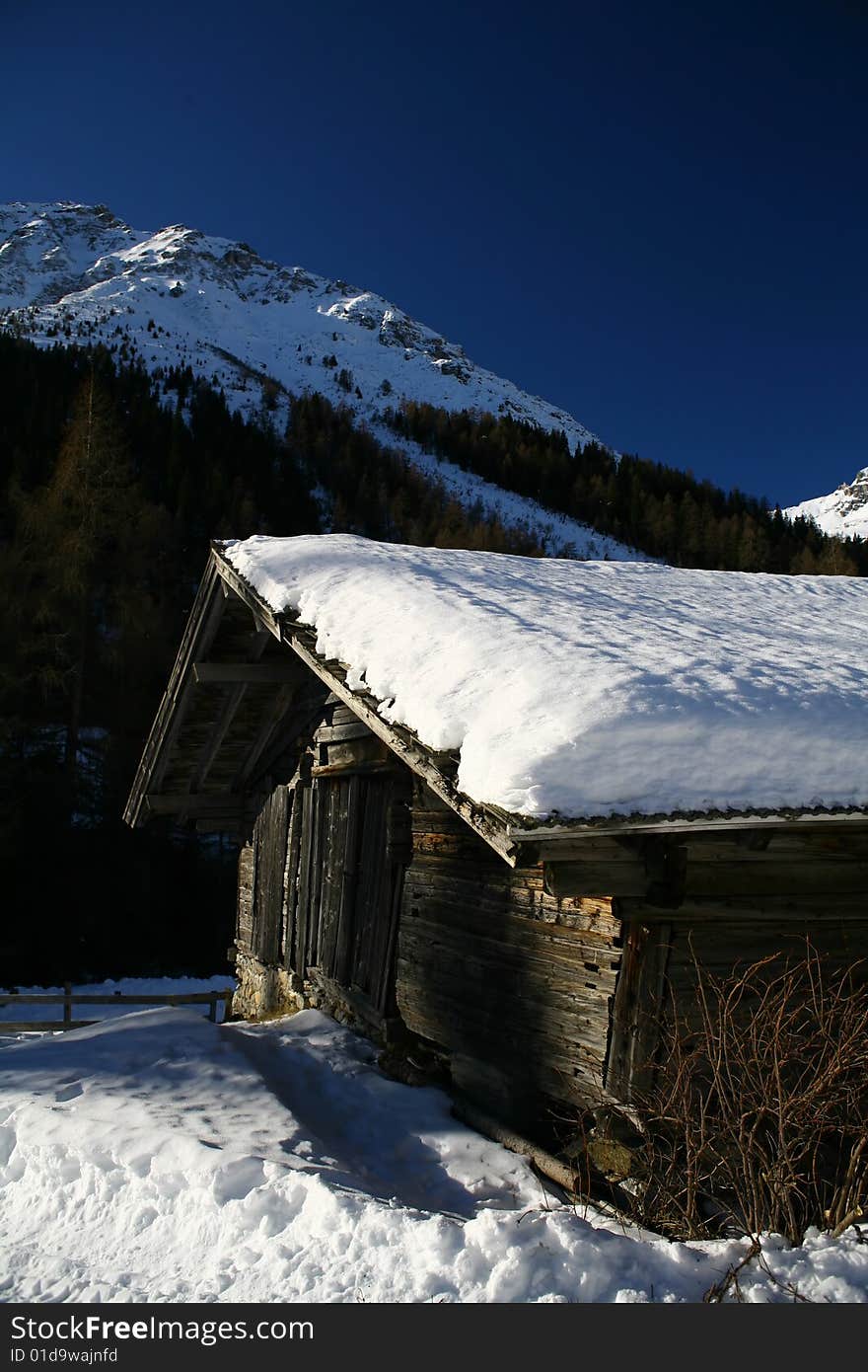 Hut in the mountains in tirol