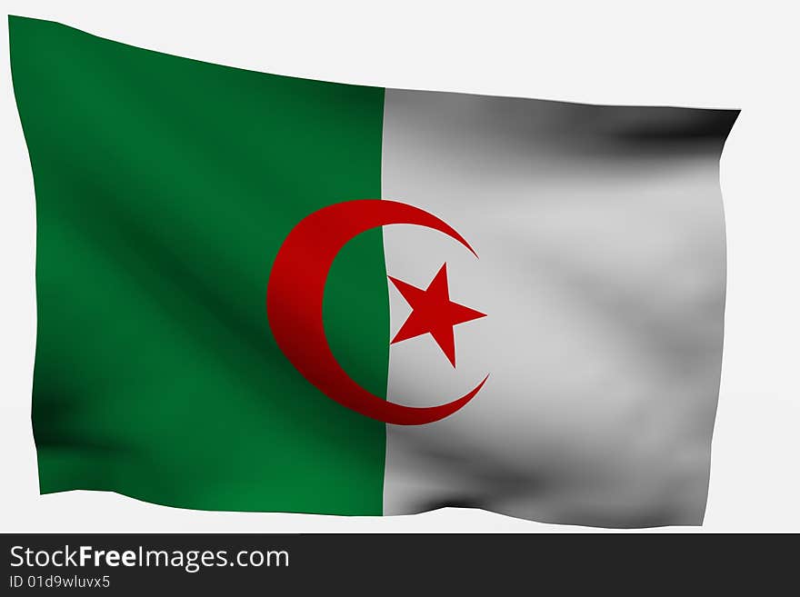 Algeria 3d flag isolated on white background