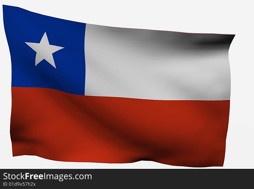 Chile 3D flag