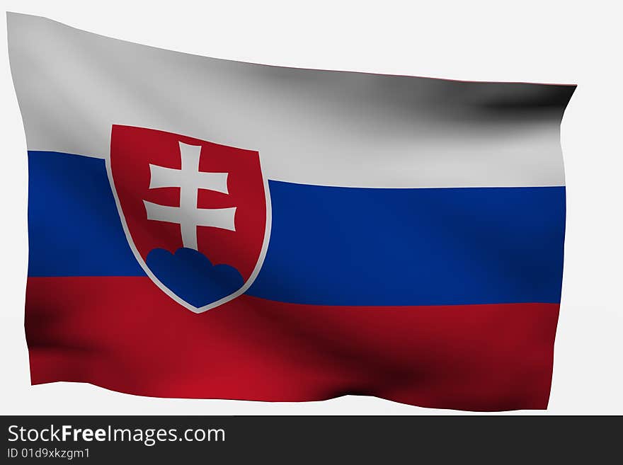 Slovakia 3d flag isolated on white background