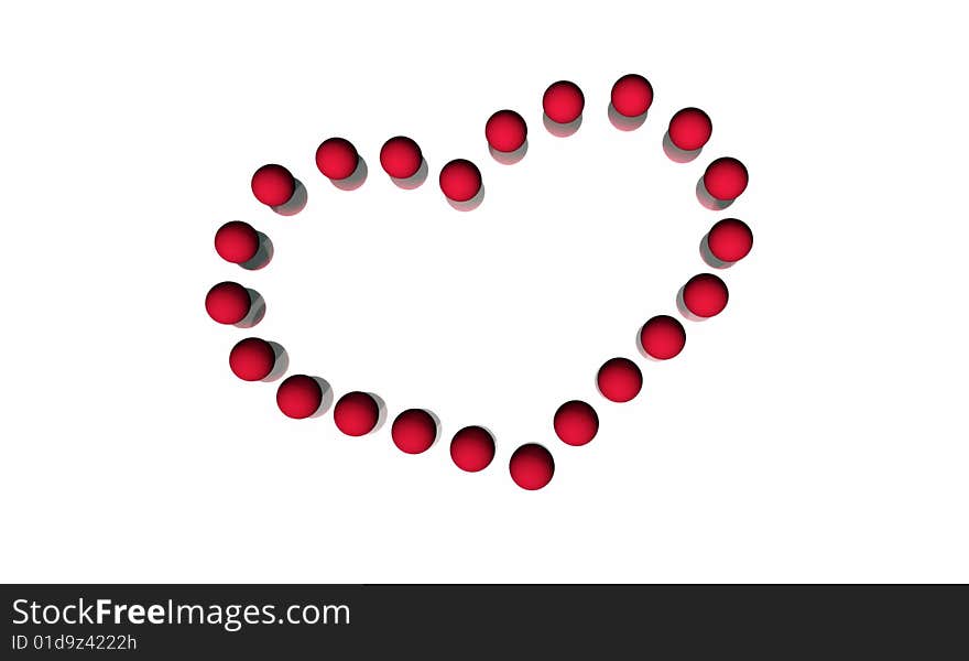 Abstract Valentine heart illustration isolated over white. Abstract Valentine heart illustration isolated over white