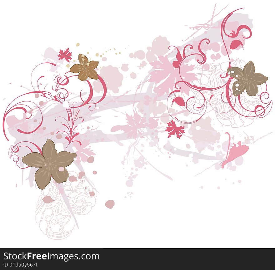 Illustration of a floral background