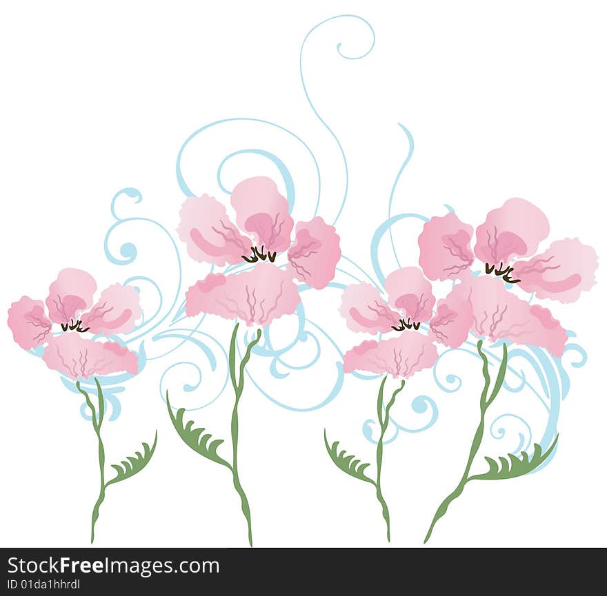 Illustration of a floral background