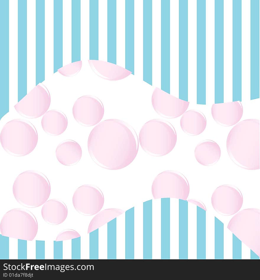 Pink balloon and blue lines, background vector. Pink balloon and blue lines, background vector