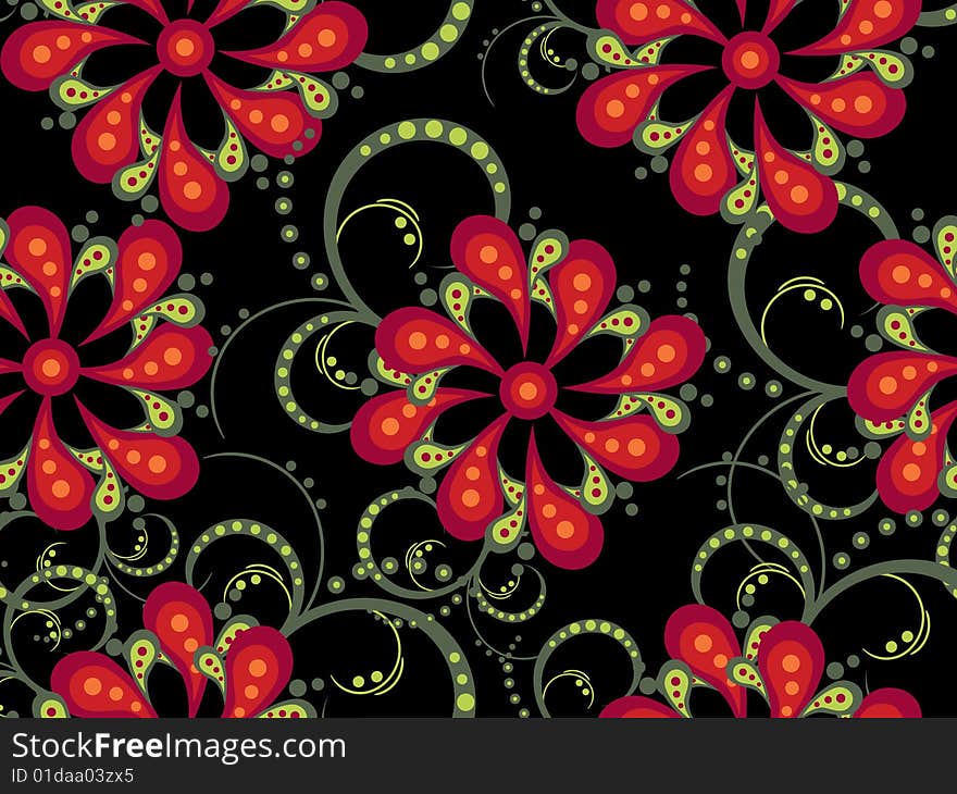 Creative beauty vector floral pattern