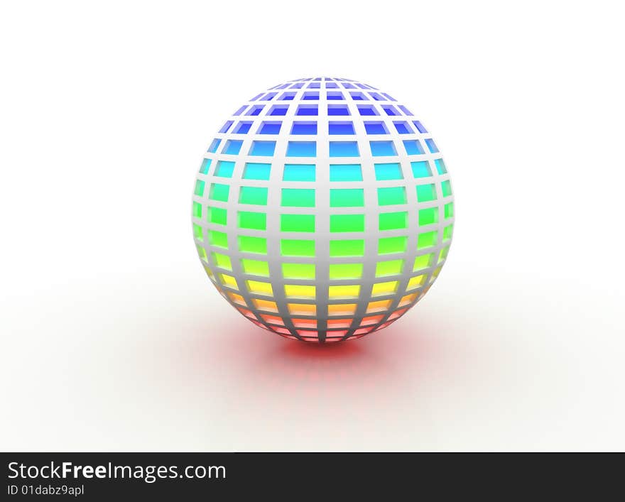 Colorful 3d globe