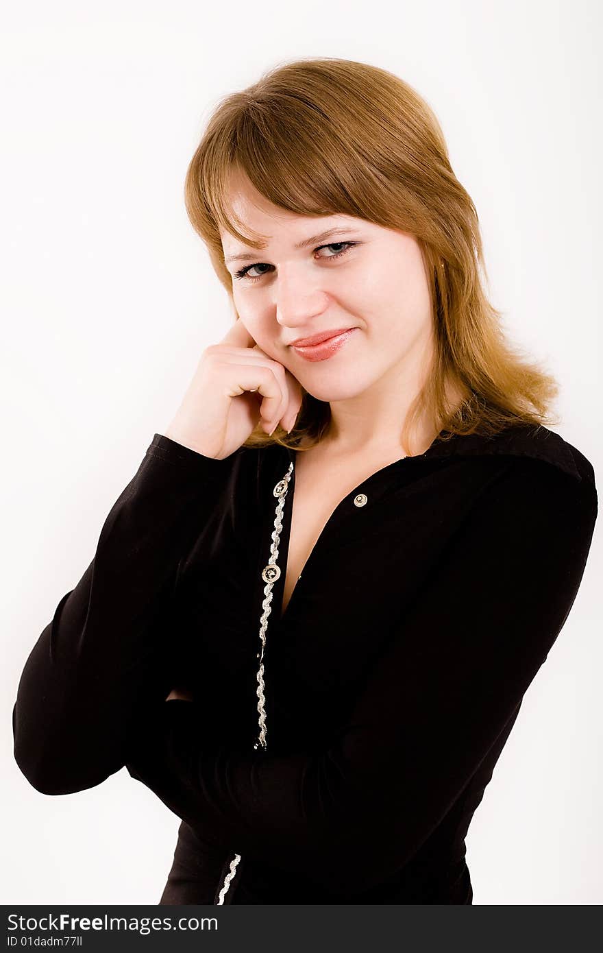 The Studio portrait of the beautiful girl. The Studio portrait of the beautiful girl