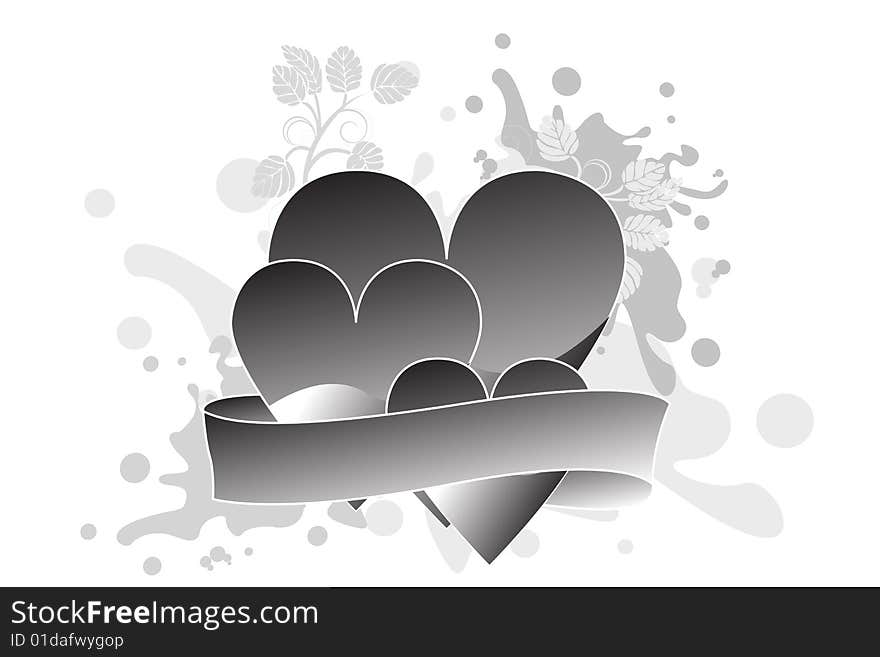 Valentines day grunge background, vector illustration