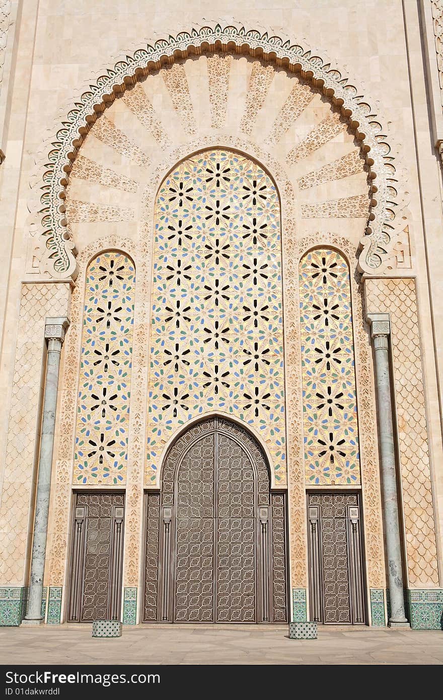 Decoration of Hassan II Mosque in Casablanca, Morocco