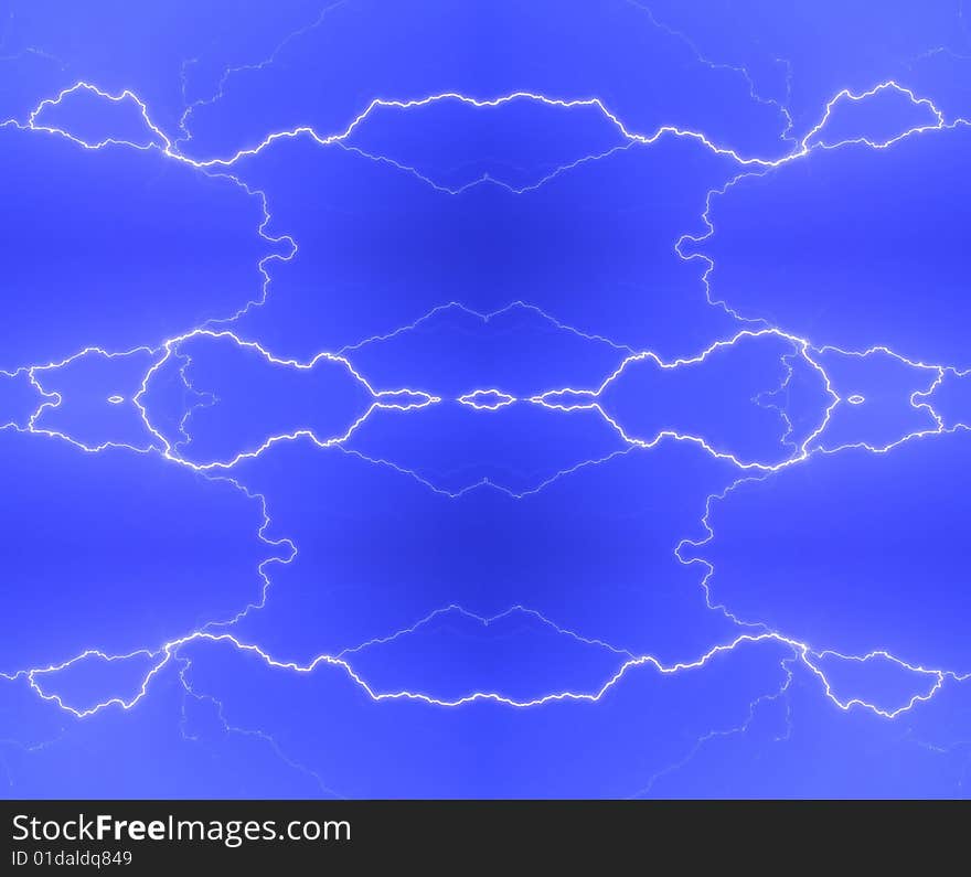 Lightning on the blue background