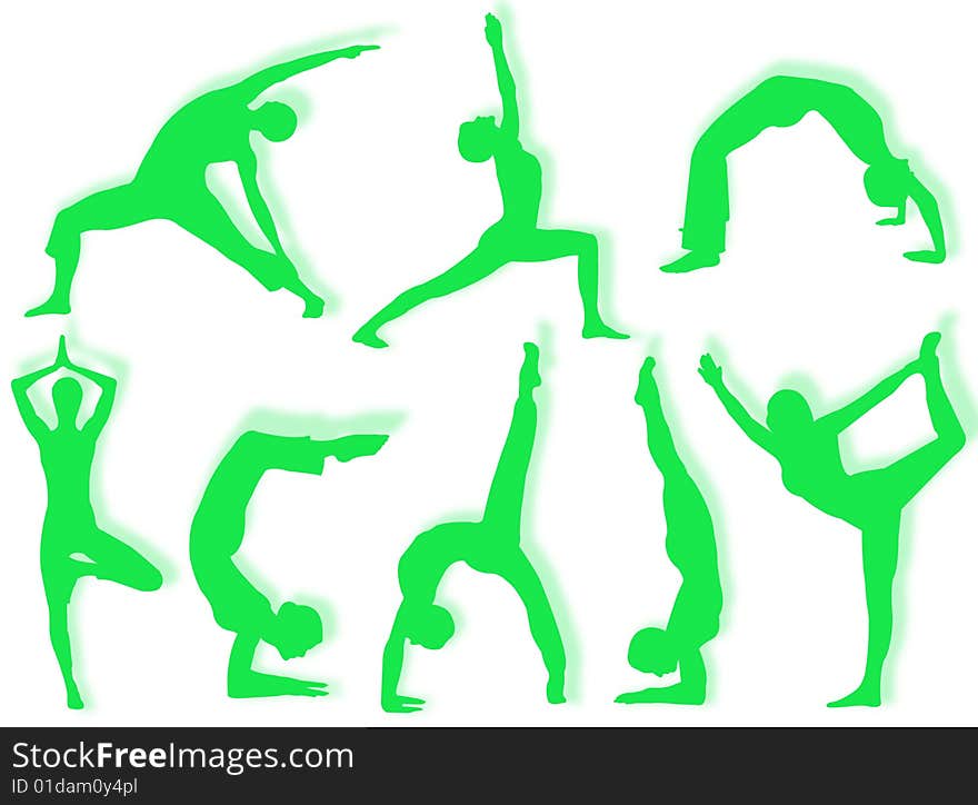 Yoga silhouettes