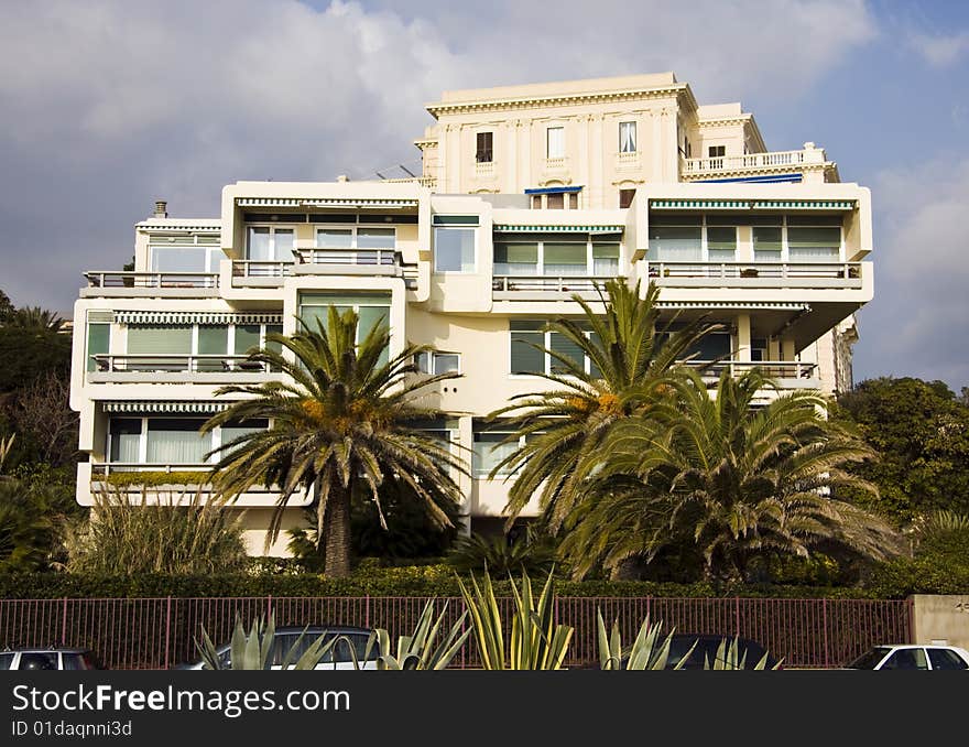 Apartments in a modern building in Genoa, Italy. Modern italian architecture. Apartments in a modern building in Genoa, Italy. Modern italian architecture