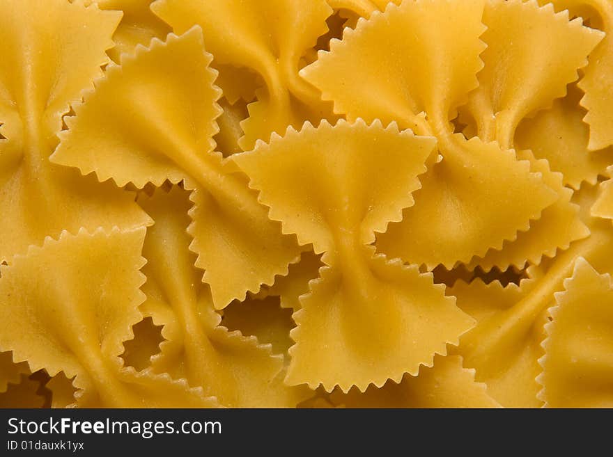 Close up of the Farfalle Pasta Uncooked