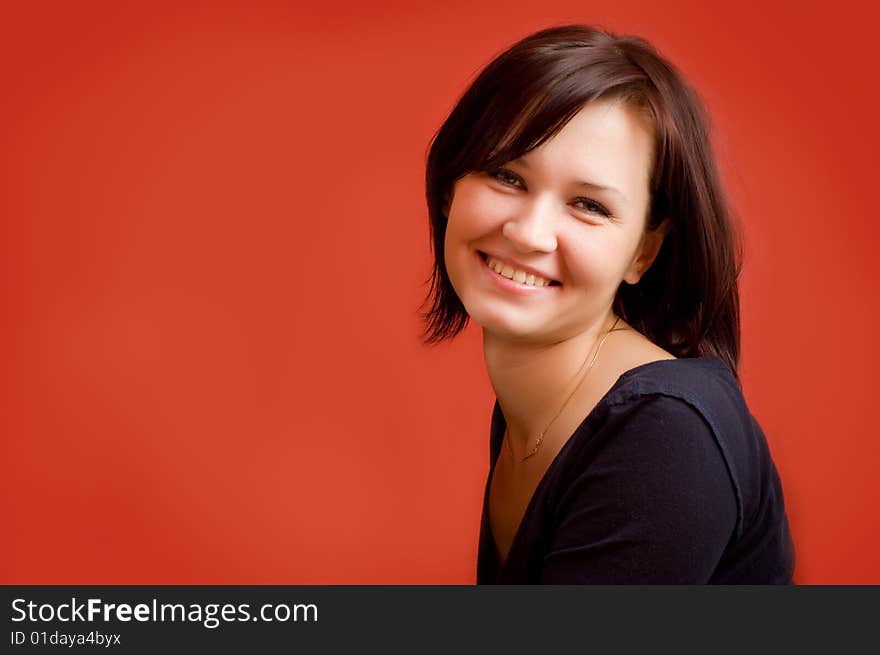 Portrait of the beautiful, brunette girl