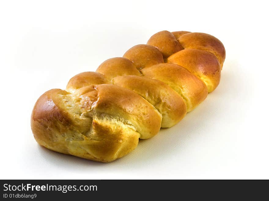 Fresh bread on white background