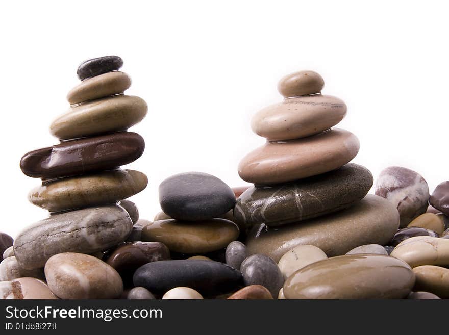 Stones on a white background