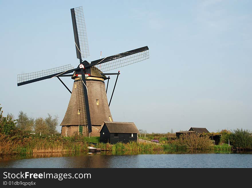 Windmills in Kinderdijk near Rotterdam (Holland)