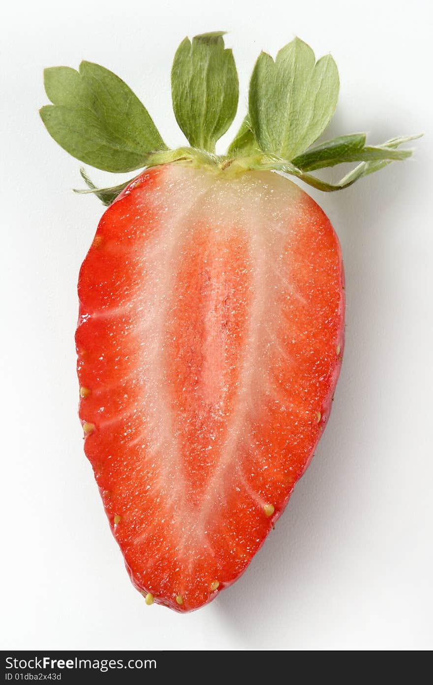 Strawberry macro at studio white background