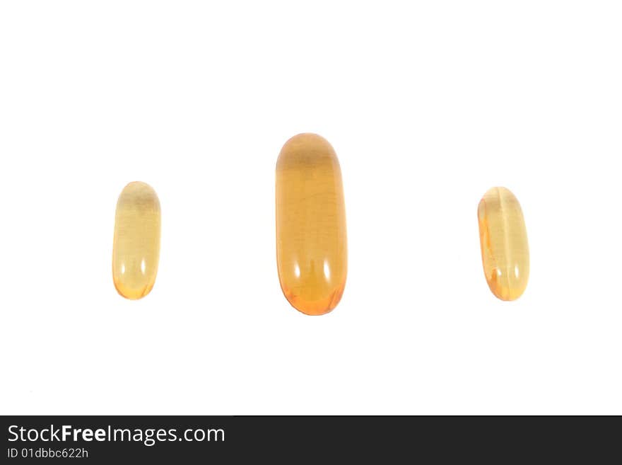 Some pills, capsules in package isolated on white. Bright, and clear.