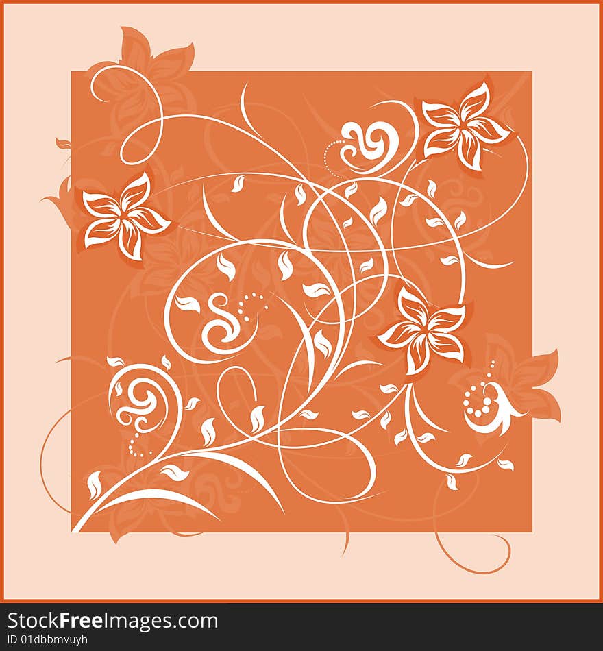 Decorative flowers on color background, vector illustration. Please see some similar pictures from my portfolio. Additional format: EPS-8