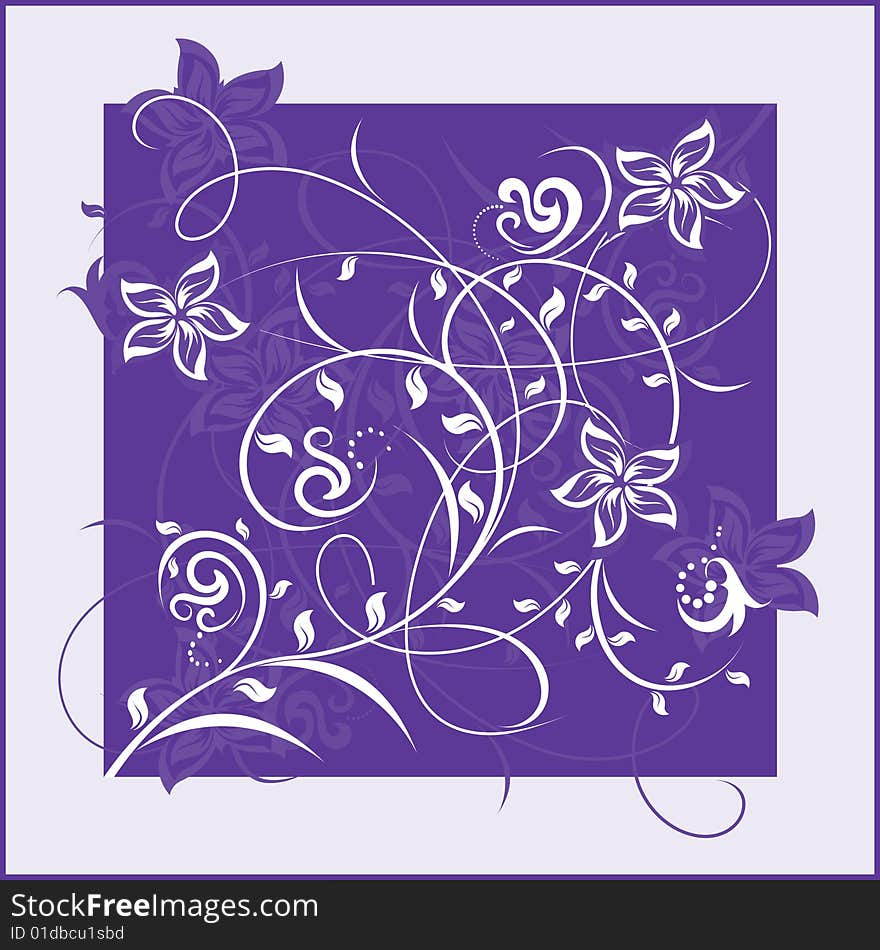 Decorative flowers on color background