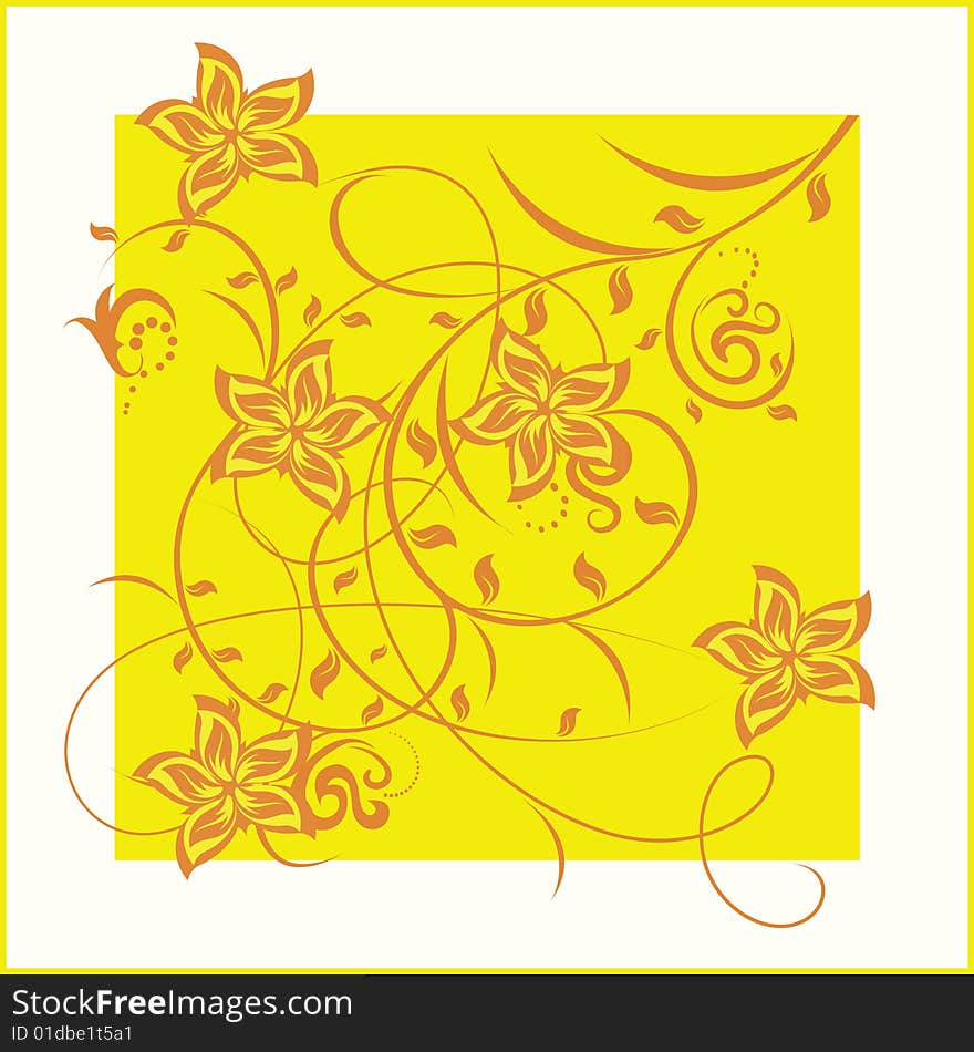 Decorative flowers on color background