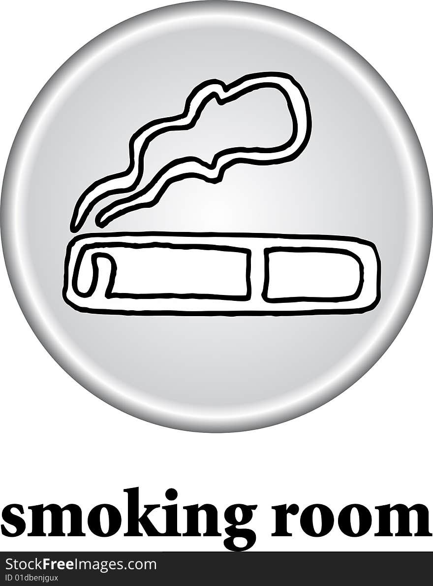 Smoking room sign on white background. vector image