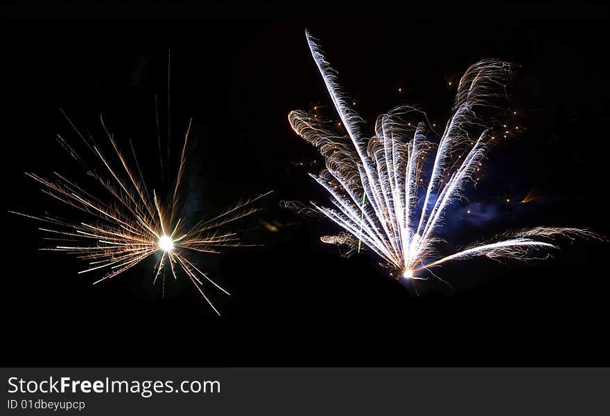 Two Beautiful Flashes Of Fireworks.