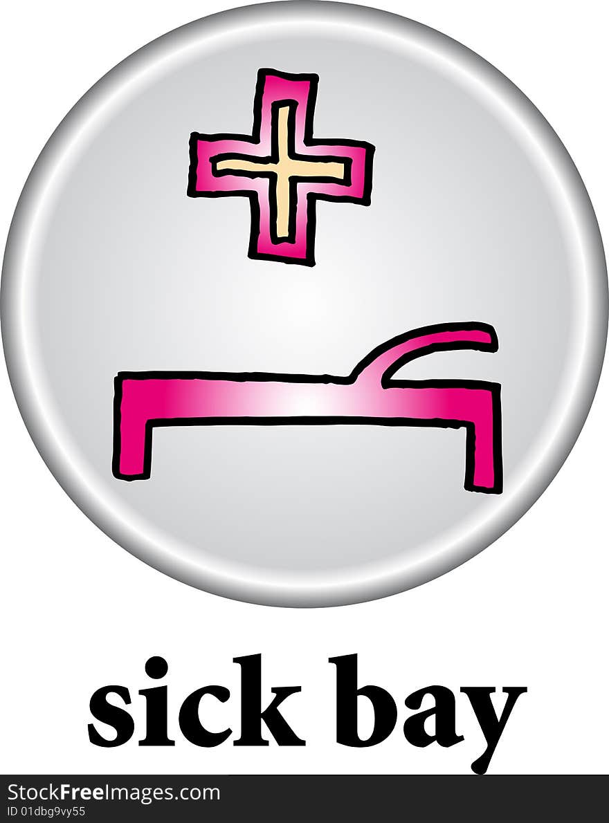 Sick bay sign on white background. vector image