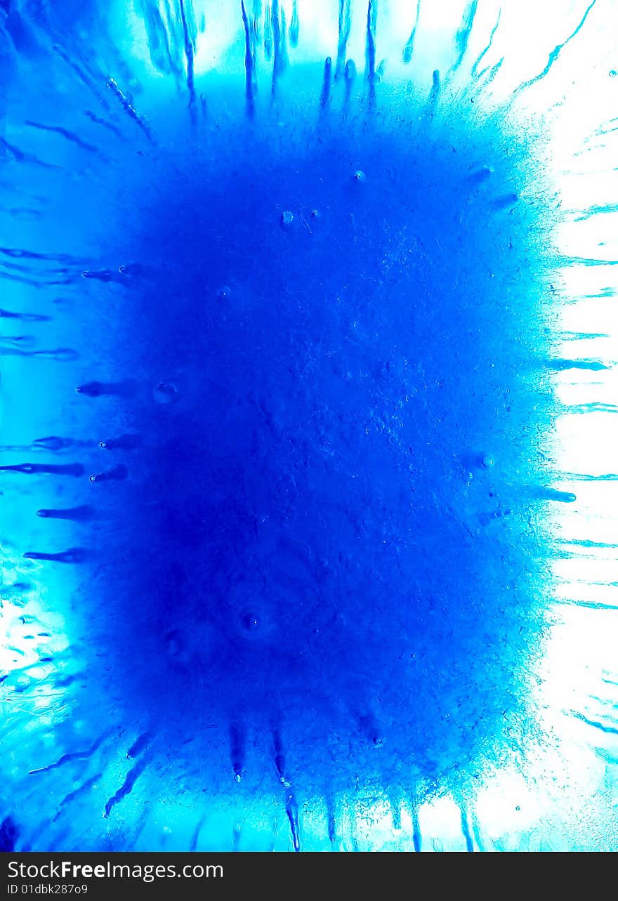 Abstract ice figure, blue light