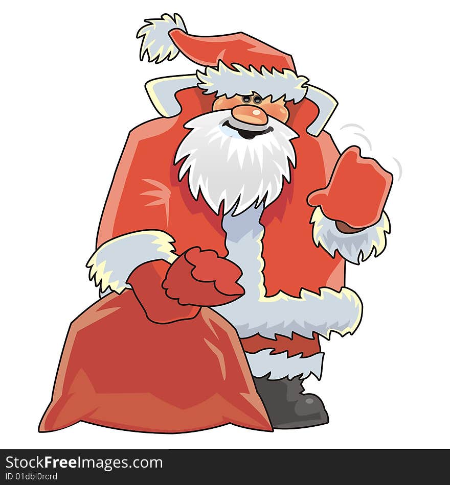 Santa Claus with his bag