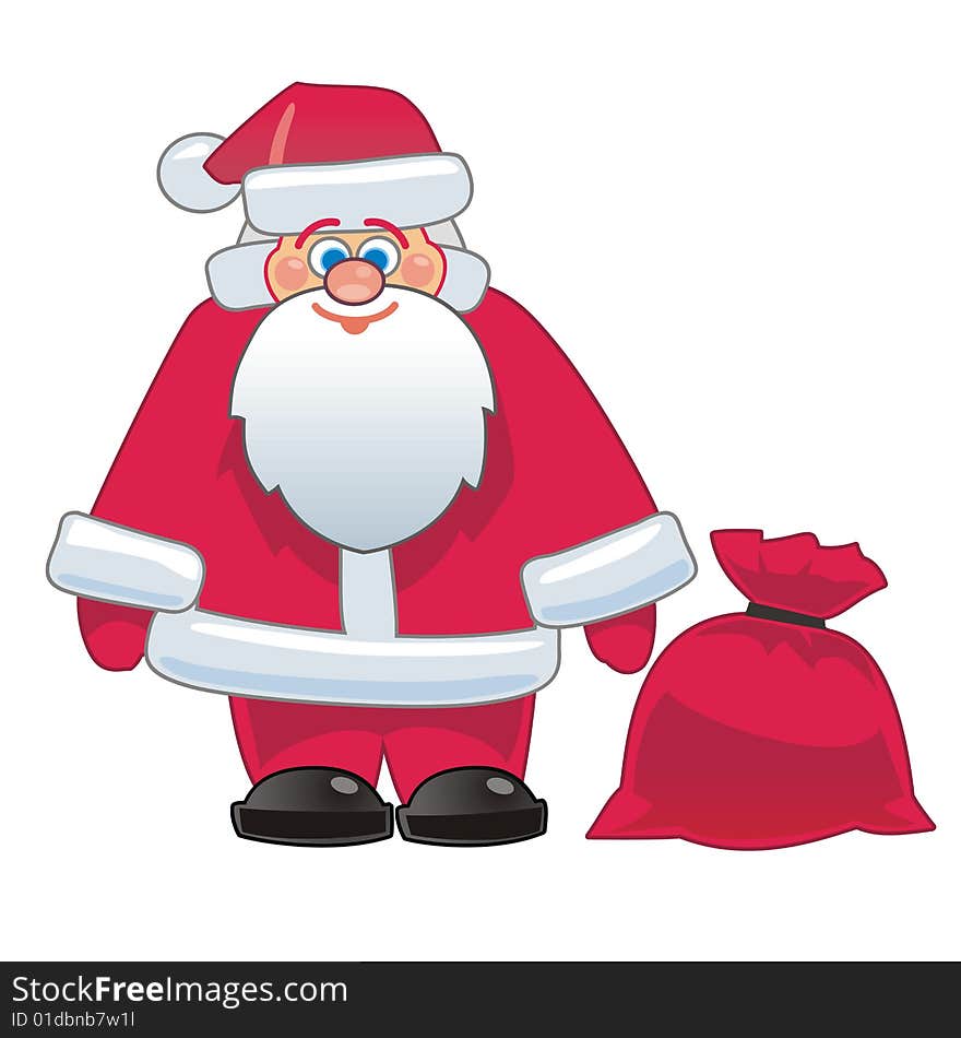 Santa Claus with his bag