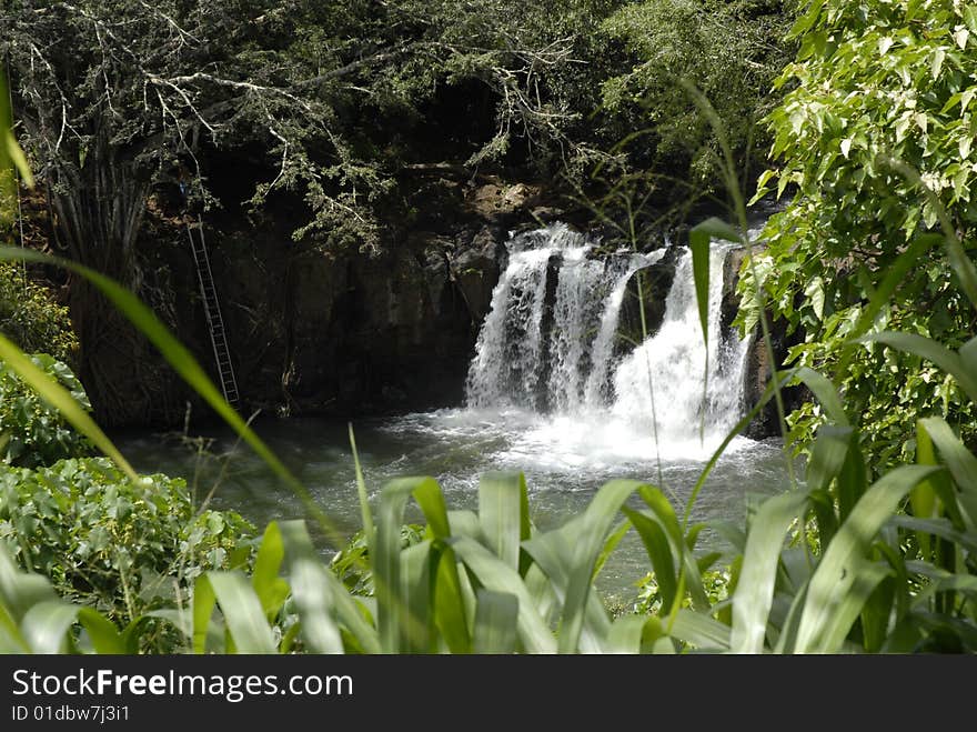 Waterfall on the island of Kauai, Hawaii. Waterfall on the island of Kauai, Hawaii