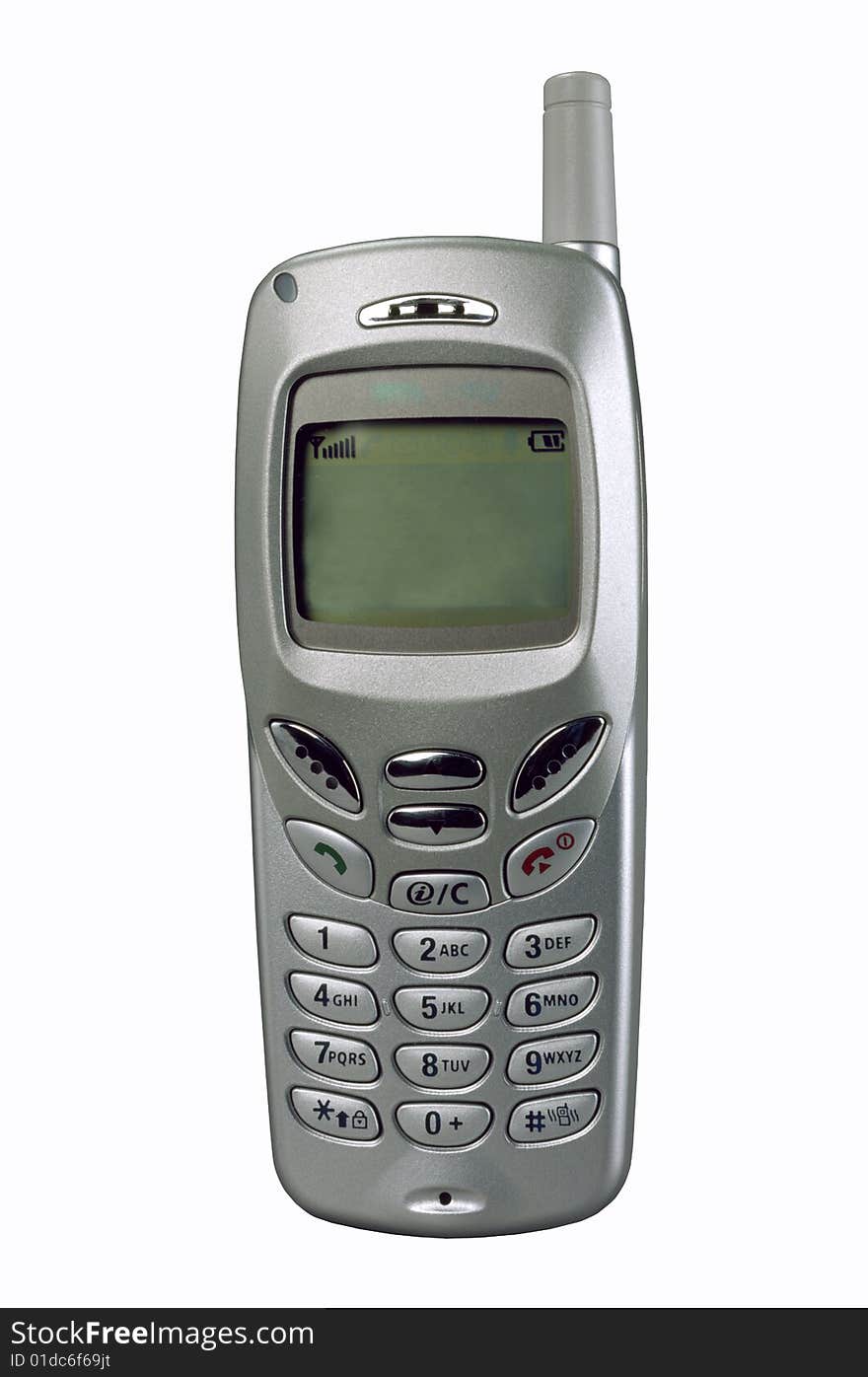 Small silver mobile phone device