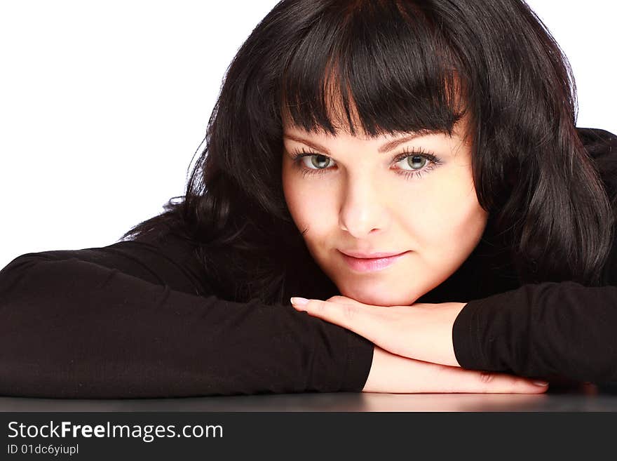 Beauty woman smiling isolated over a white background. Beauty woman smiling isolated over a white background