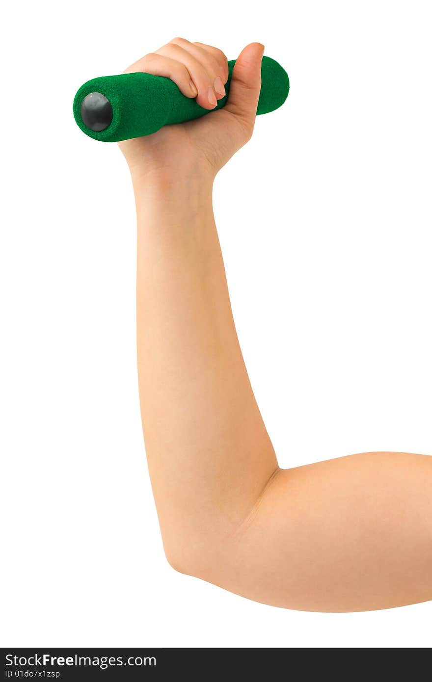 Hand with dumbbells