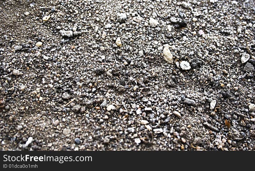 Texture of a ground with a snow close up