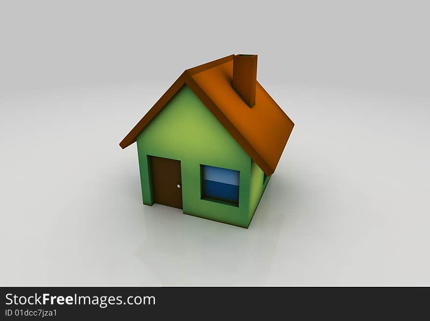 Little house - 3d render illustration