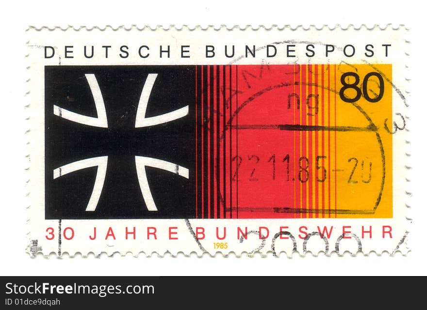 Old canceled german stamp